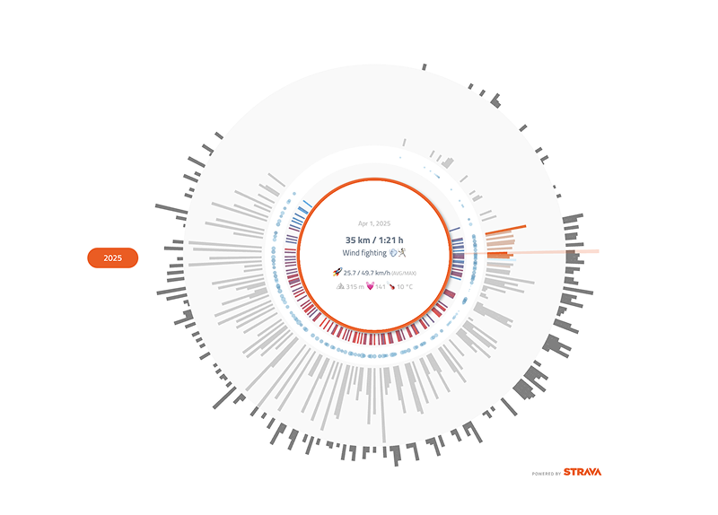Activity explorer — full year circular visualization